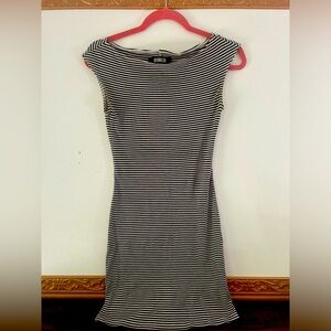 Reformation B + White Striped Mini Dress